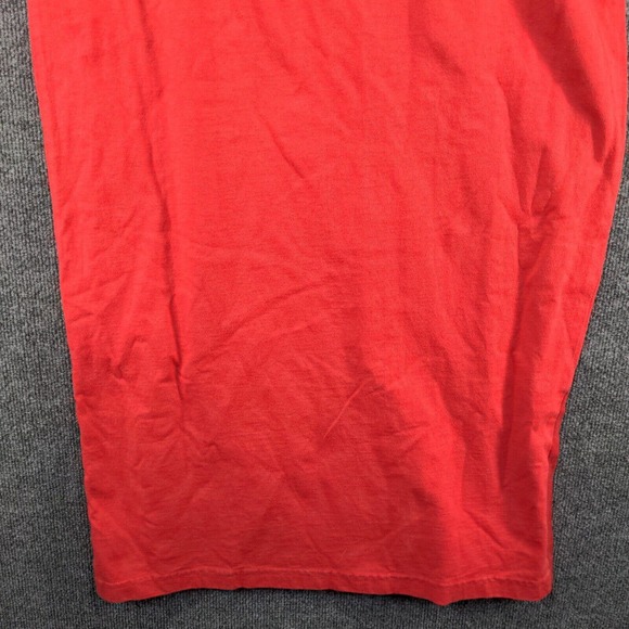 BC Sports Blue Cactus Women's Maxi Skirt Red Large Slit Vintage USA Linen - Picture 7 of 12